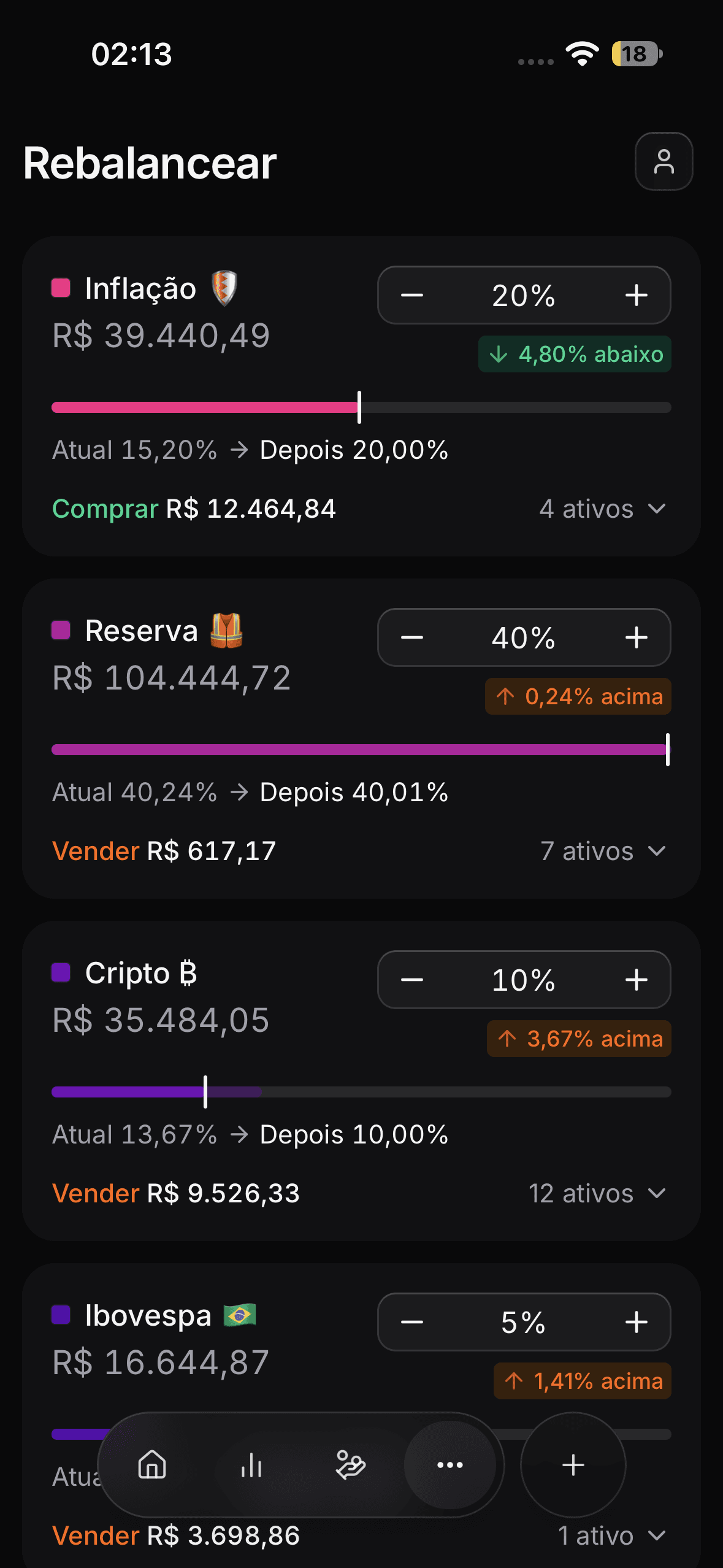 Rebalanceie sem esforço